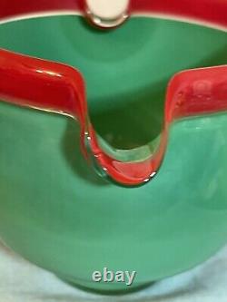 2 DECICIO Artisan Green Art Glass Pouring Noodle Bowl Greg Clark