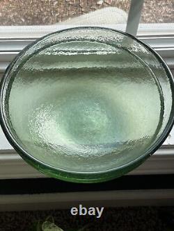 2. Fire and Light Recycled Art Glass Serving Bowl 8 Olive Green Color