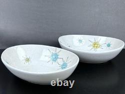 2 Franciscan Atomic Starburst Serving Dish / Bowls 8 Plus MCM Mid Century