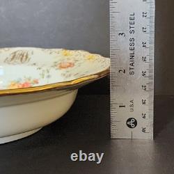 2 RARE Dresden Ambrosius Lamm Meissen Bowls 9×2 Floral c1895 Antique Monogram