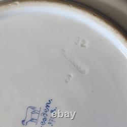 2 RARE Dresden Ambrosius Lamm Meissen Bowls 9×2 Floral c1895 Antique Monogram