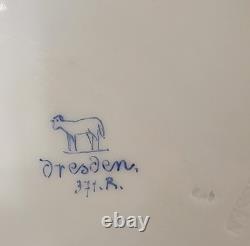 2 RARE Dresden Ambrosius Lamm Meissen Bowls 9×2 Floral c1895 Antique Monogram