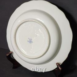 2 RARE Dresden Ambrosius Lamm Meissen Bowls 9×2 Floral c1895 Antique Monogram