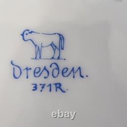 2 RARE Dresden Ambrosius Lamm Meissen Bowls 9×2 Floral c1895 Antique Monogram