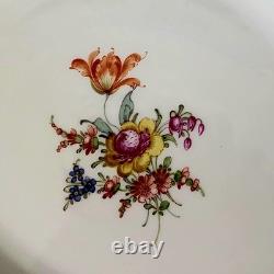2 RARE Dresden Ambrosius Lamm Meissen Bowls 9×2 Floral c1895 Antique Monogram