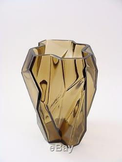 #2 Ruba Rombic Vase 6 1/2 Consolidated Lamp & Glass Company Smoky Topaz