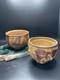 2 Warren Mackenzie Studio Pottery Decorated Tea Bowls Shino Glaze 3 h x 3.5 di