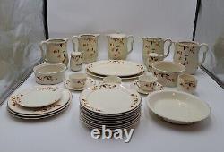 33 Piece Lot Superior Hall Quality Dinnerware Set Thanksgiving Fall Leaf Holiday