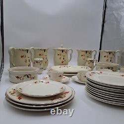 33 Piece Lot Superior Hall Quality Dinnerware Set Thanksgiving Fall Leaf Holiday