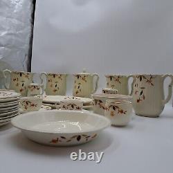 33 Piece Lot Superior Hall Quality Dinnerware Set Thanksgiving Fall Leaf Holiday