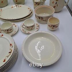 33 Piece Lot Superior Hall Quality Dinnerware Set Thanksgiving Fall Leaf Holiday