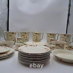 33 Piece Lot Superior Hall Quality Dinnerware Set Thanksgiving Fall Leaf Holiday