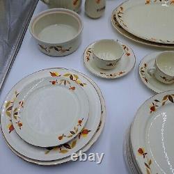 33 Piece Lot Superior Hall Quality Dinnerware Set Thanksgiving Fall Leaf Holiday