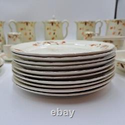 33 Piece Lot Superior Hall Quality Dinnerware Set Thanksgiving Fall Leaf Holiday