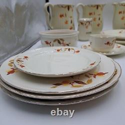 33 Piece Lot Superior Hall Quality Dinnerware Set Thanksgiving Fall Leaf Holiday