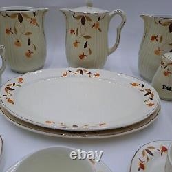 33 Piece Lot Superior Hall Quality Dinnerware Set Thanksgiving Fall Leaf Holiday