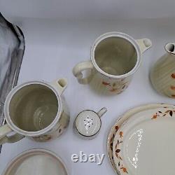 33 Piece Lot Superior Hall Quality Dinnerware Set Thanksgiving Fall Leaf Holiday