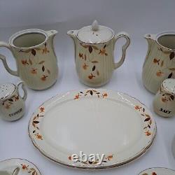 33 Piece Lot Superior Hall Quality Dinnerware Set Thanksgiving Fall Leaf Holiday