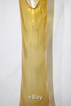 35 Vintage Oversized 1960's Gold Hobnail Swung Style Vase Bio-Morphic shape