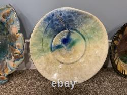 3 Crystalline Glaze Pottery Bowls2 Edgecomb Potters + Kent Folette signed