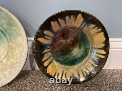 3 Crystalline Glaze Pottery Bowls2 Edgecomb Potters + Kent Folette signed