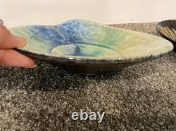 3 Crystalline Glaze Pottery Bowls2 Edgecomb Potters + Kent Folette signed