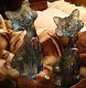 3 Estate 11 Winking Fenton Alley Cats Blue Carnival Glass