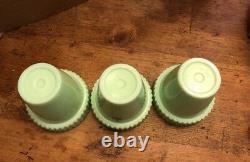 3 FENTON Jadite Jadeite Martha Stewart by Mail MBM 3 1/2 small Flower Pots