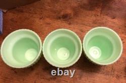 3 FENTON Jadite Jadeite Martha Stewart by Mail MBM 3 1/2 small Flower Pots