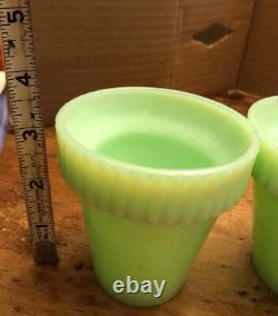 3 FENTON Jadite Jadeite Martha Stewart by Mail MBM 3 1/2 small Flower Pots