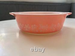 3 Pink Pyrex GOOSEBERRY Cinderella Casserole Bowls Excellent Condition