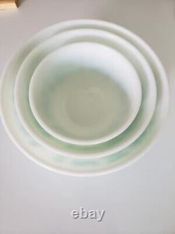 3 Three Vintage PYREX BUTTERPRINT Mixing Bowls, Lot 403-402-401