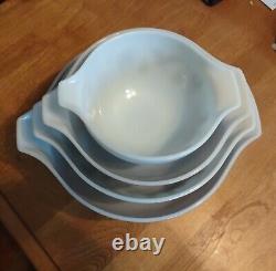 4PC Pyrex Early American Cinderella Mixing Nesting Bowls 441 442 443 444 MINT