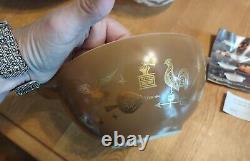 4PC Pyrex Early American Cinderella Mixing Nesting Bowls 441 442 443 444 MINT