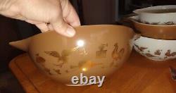 4PC Pyrex Early American Cinderella Mixing Nesting Bowls 441 442 443 444 MINT