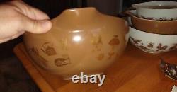 4PC Pyrex Early American Cinderella Mixing Nesting Bowls 441 442 443 444 MINT