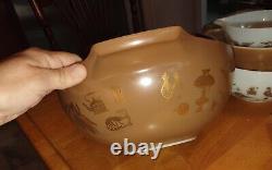 4PC Pyrex Early American Cinderella Mixing Nesting Bowls 441 442 443 444 MINT