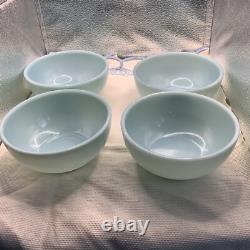 (4) Four VTG 5 FIRE KING DELPHITE BLUE HEAVY THICK SOUP CEREAL CHILI BOWLS