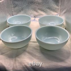 (4) Four VTG 5 FIRE KING DELPHITE BLUE HEAVY THICK SOUP CEREAL CHILI BOWLS