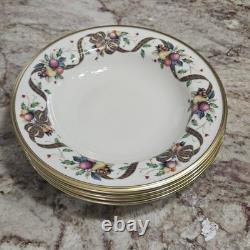 4 Lenox Holiday Tartan 9 Inch Rimmed Soup Bowl G2U