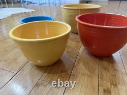 4 Piece Set Of Vintage Fiestaware Mixing Bowls
