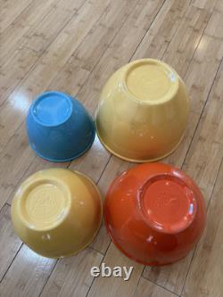 4 Piece Set Of Vintage Fiestaware Mixing Bowls