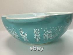 (4) Pyrex Amish Butterprint Cinderella Mixing Bowl Set Turquoise 441 442 443 444