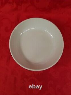4 Roseville Ohio Stoneware POTTERY Soup Bowls Oven Proof 7 7/8 inch wide White