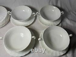 4 Tuscan Whitecliffe Dover Cream Handle Soup Bowls & 12 Soup Saucers -free Ship