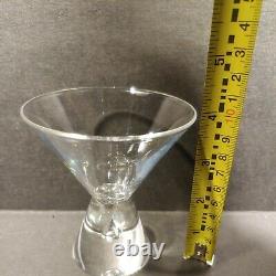 4 Vintage Steuben Crystal Martini Glasses Tear Drop Design Barware Mid Century