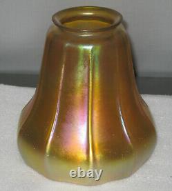 5 STEUBEN GOLD AURENE ART GLASS SHADES c. 1910s