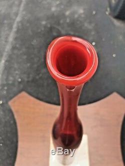 60's Vintage Blenko Giant Tangerine Amberina Glass Bottle Joel Myers #6427