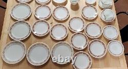 66 Piece Set Pyrex Restaurant Ware Dinnerware Copper Filigree Vintage 1960 READ