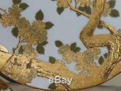 6 Antique Tiffany & Co Brownfield's Exquisite Raised Gold Encrusted Plates